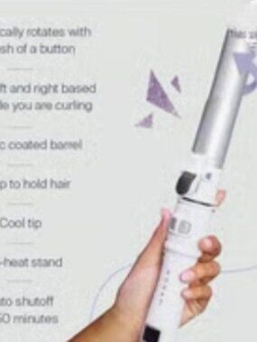 New In Box,Monat Global Perfect Wave Rotating Curling Iron w Glove